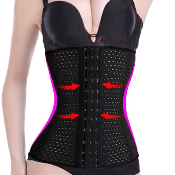 

waist back support women training shaper belt women postpartum slimming weight loss corset body shaper belt bodysuit, Black;gray