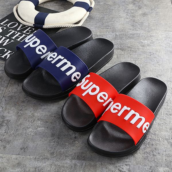 

2019 fashionletter print slippers sup slides mens flip flops summer fashion high quality, Black
