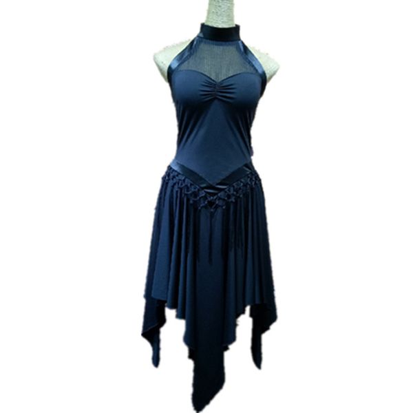 

latin dance dress sleeveless milk silk lady ballroom tango dresses cha salsa clothes for women latin practice wear dq11331, Black;red