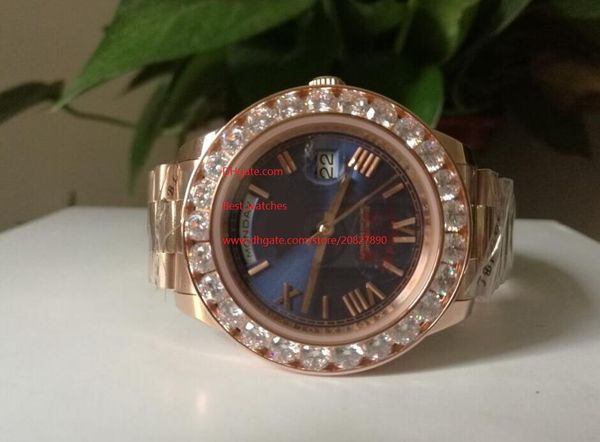 

роскошные высокое качество синий циферблат mens day-date 2 ii 18k 41mm президент желтое золото bigger алмазные автоматические механические м, Slivery;brown