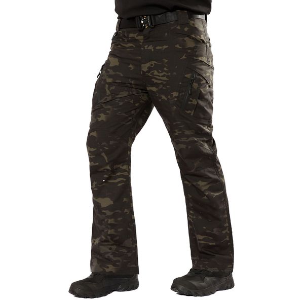 

camouflage tactical pants men ix9 rip-swaterproof pants swat army combat cargo pockets camo trousers 4xl 5xl, Black