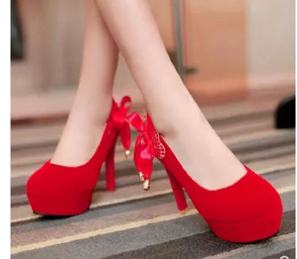 

send 2016 spring and autumn new style bowknot high heel waterproof table fine heel women's shoes, Black