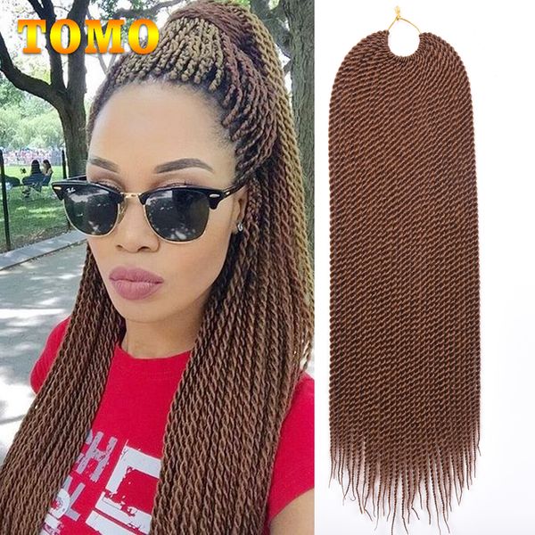 2020 Brown Crochet Braids Senegalese Twist Braided Hair Weave Pure