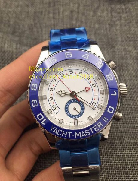 

Высокое качество бренда часы Yacht Master 44 мм 116680 нержавеющая сталь керамический безель белый циферблат Азия 2813 механические автоматические Excel