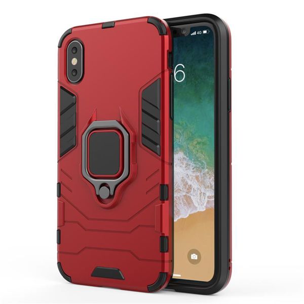 

For iP XS Max iP XR Magnetic Phone Case With Ring Car Holder Panther Back Cover Stand Cases 100pcs