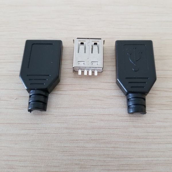 

10set/lot USB 2.0 Type A Female Adapter with Housing DIY Connector Black