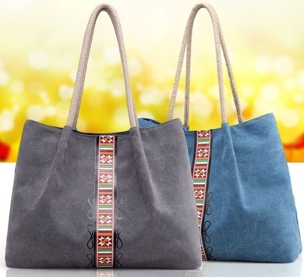 

2018 canvas casual fashion woman bag handbag lady shopping bag big totte bag white gray totes shoulder bags hasp a1312