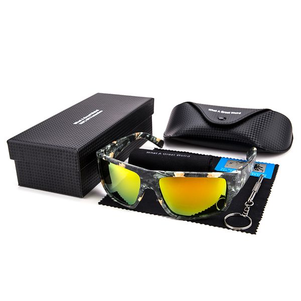 

sport polarized sunglasses for men fashion mirrored sun glasses new rectangle training surfing sunglasses with box, White;black