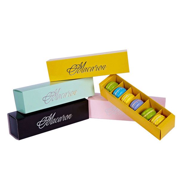 

250pcs/lot home made macaron black blue green macaron box biscuit muffin box drawer type paper box ib730