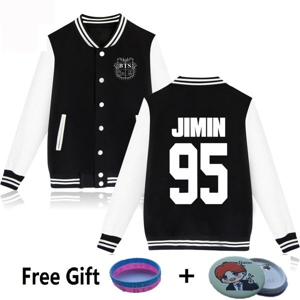 

bts bangtan boys harajuku baseball jacket women/men winter casual jaqueta kpop women's casaco k- jacket clothes coat, Black