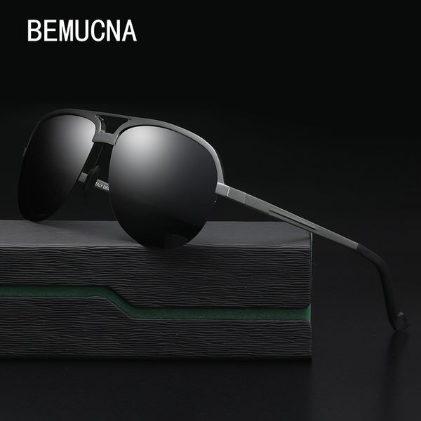 

bemucna 2018 the new aluminum magnesium polarized sunglasses new men's fashion hipster outdoor sunglasses driving glasses 8579, White;black