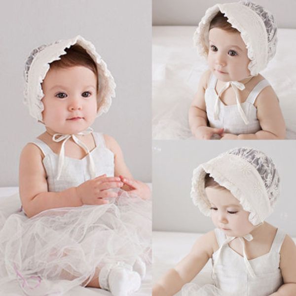 

lovely toddler kids girls floral sunhat beanies summer baby girl infant soft lace cotton hats cap adjustable beanie bonnet caps, Yellow