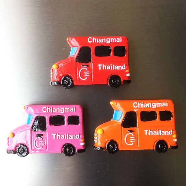 

new thailand chiang mai tourist souvenirs fridge magnet 3d songthaew see-lor refrigerator magnetic stickers home decorations