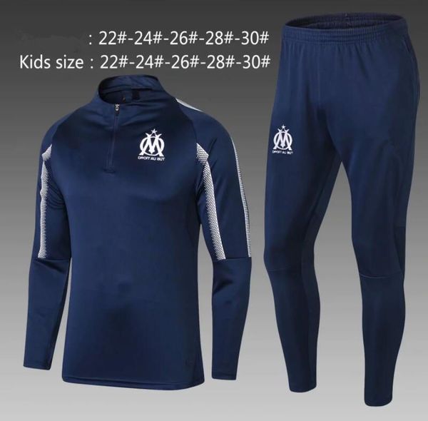 

kids 2018 2019 Olympique de Marseille tracksuit soccer jacket Maillot De Foot PAYET L.GUSTAVO THAUVIN OM Football half Zipper tracksuit