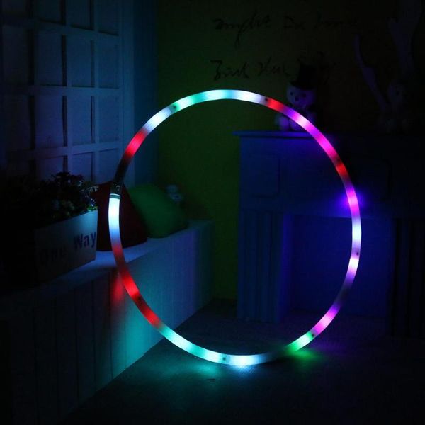 

Changing Light Fitness Circle LED Rechargable Loose Weight Toy Holiday DIY Decor for Adults and Kids 8 Section Detachable Design