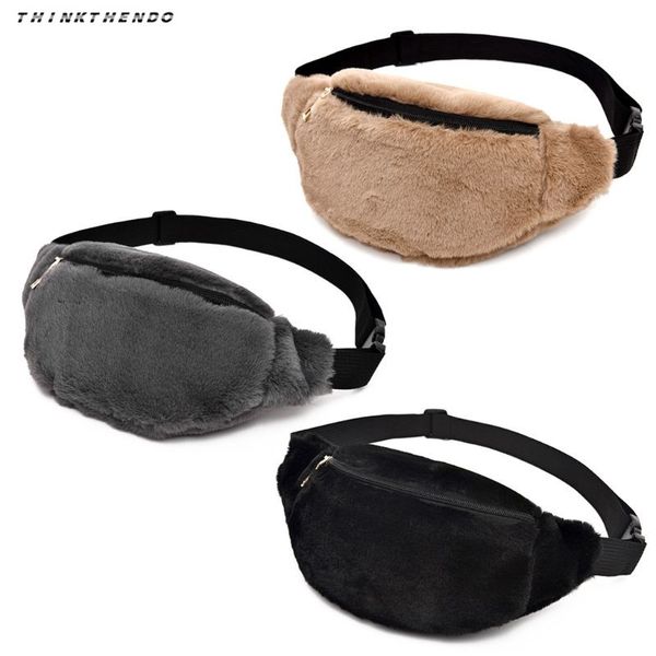 

thinkthendo fashion women faux fur travel fanny waist pack belt bags girls female casual chest shoulder bag satchel tote new