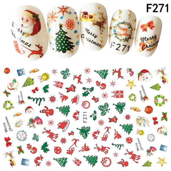 

can mix design 3d christmas gift design nail art stickers manicure beautiful fashion accessories decoration nail decals, Black