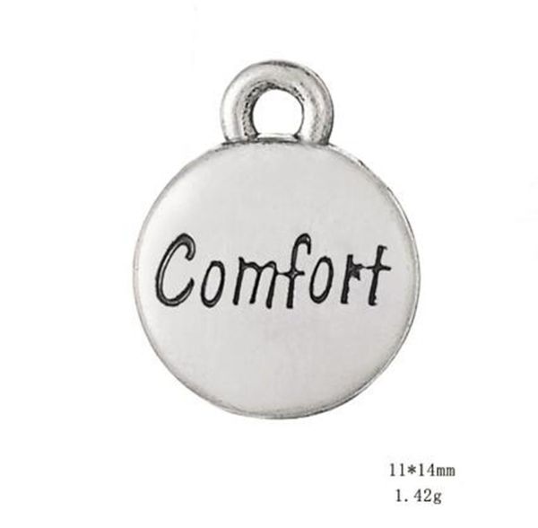 

2021 engraved letter comfort round charm silver plated pendant for necklace jewelry making, Bronze;silver
