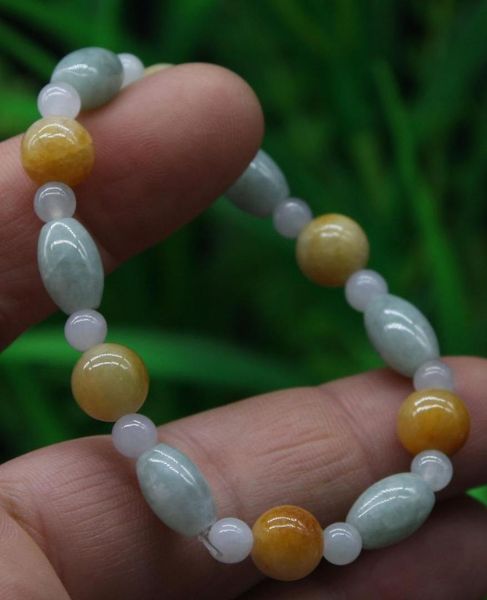 

certified 3 colors natural a ite bead bracelet bangle 5201 stone, Black