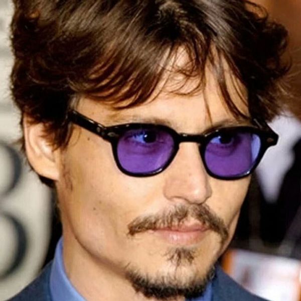 

johnny depp womens sunglasses men shades brand designer sun glasses for men women rivet oval eyewear candy color sunglass male, White;black
