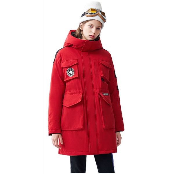 

winter snow down jacket women long thicken parkas 2018 mew duck down loose coats korean hooded female quality outerwear coat 739, Black