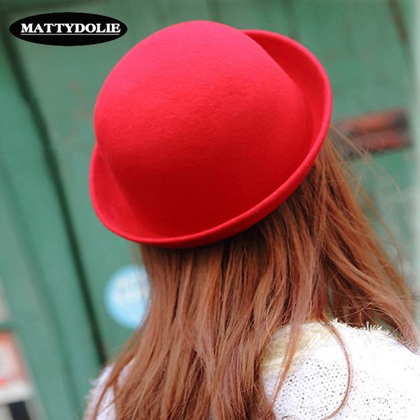 

mattydolie hat autumn and winter woman men neutral pure wool fedora dome outdoor children's hat, Blue;gray