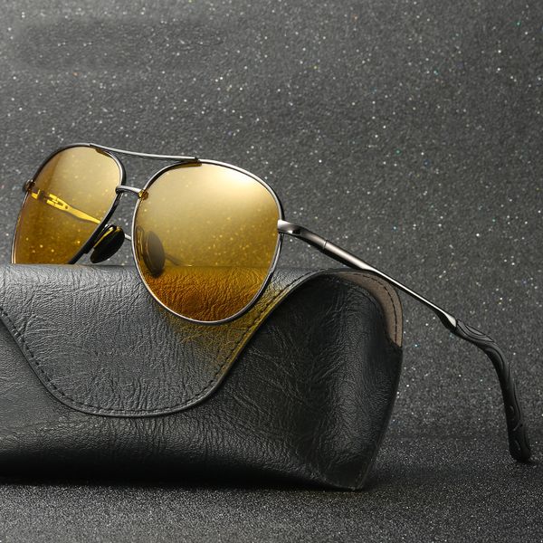 

men polaroid sunglasses night vision driving sunglasses 100% polarized, White;black
