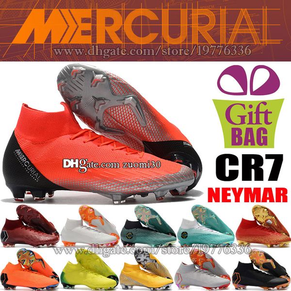 

New CR7 ACC Football Shoes Cristiano Ronaldo Mercurial CR7 Superfly VI FG Soccer Boots Trainers Neymar Football Boots Socks Soccer Cleats