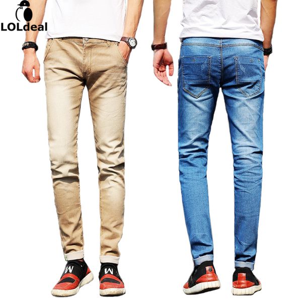 

loldeal brand men jeans size 28 to 38 black blue stretch denim slim fit men jean for man pants trousers jeans (asian size