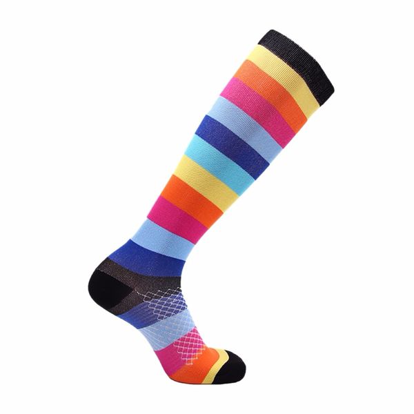 

summer outdoor running basketball fitness compression socks rainbow sweat-absorbent quick-drying socks, Black