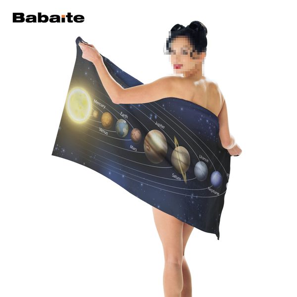 Babaite Solar System The Definition Sun Galaxy Soft Beach Towel Bath Sports Travel Drying Washcloth Kids Blanket Mat Decorative Bath Towels Best Beach
