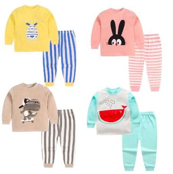 

new pyjamas baby boys sleepwear kids 100% cotton long sleeve fashion cartoon panda pajamas for girls, Blue;red