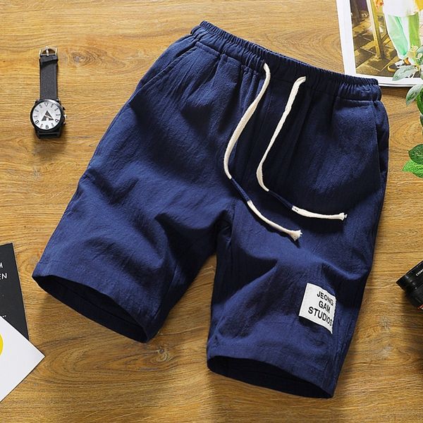 

2018 summer new casual loose drawstring cotton shorts elastic waist men's leisure short trousers plus size 5xl, White;black