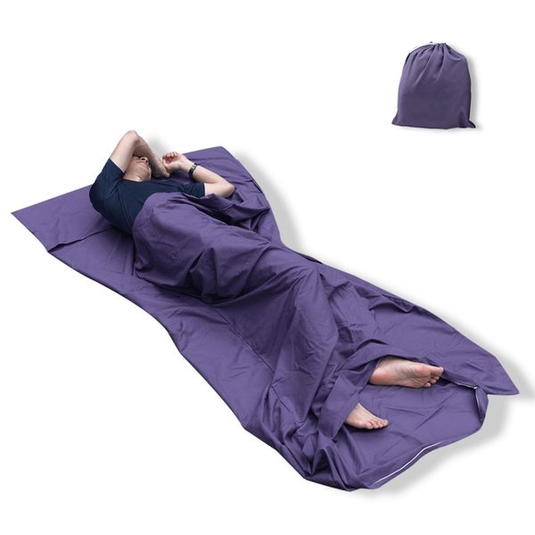 

ultralight design outdoor sleeping bag 75 * 210cm cotton camping hiking bag liner portable folding travel bags 2 colors h3