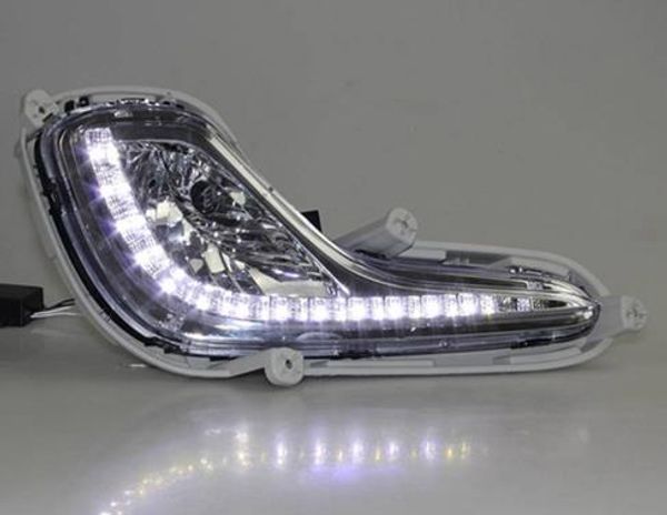 

1 пара светодиодные фары дневного света противотуманные фары ксеноновая лампа drl для hyundai accent solaris 2012 2013 противотуманные фары