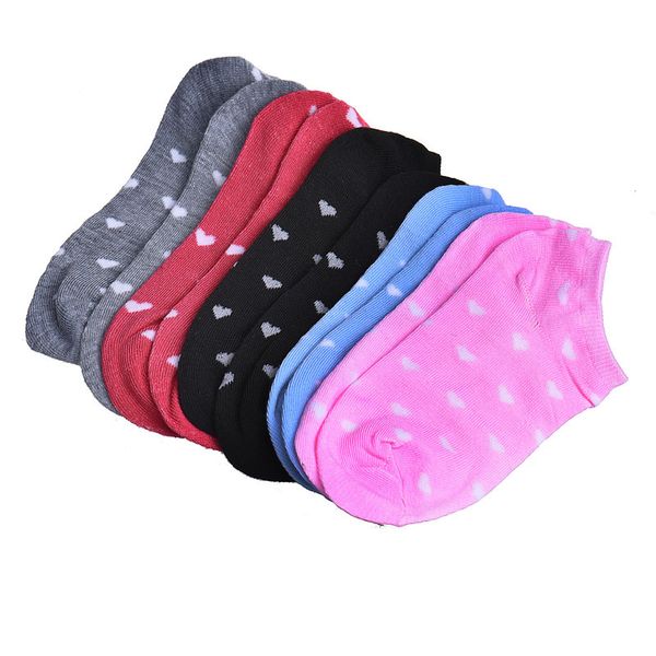

jaycosin 2018 newly 5 pairs womens casual ankle low cut cotton cute heart pattern socks hipping 20p, Black;white