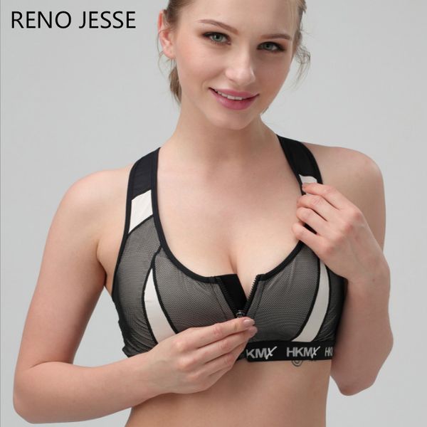 

reno jesse women big size nylon brassieres brassiere sport wireles breathable quick dry fitness sports bra plus size, White;black
