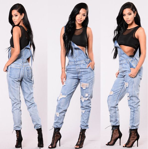 

women clothes washed outfit jeans jumpsuits denim jeans pants women overalls street trousers long suits fashion high loose cool qqjwm, Black