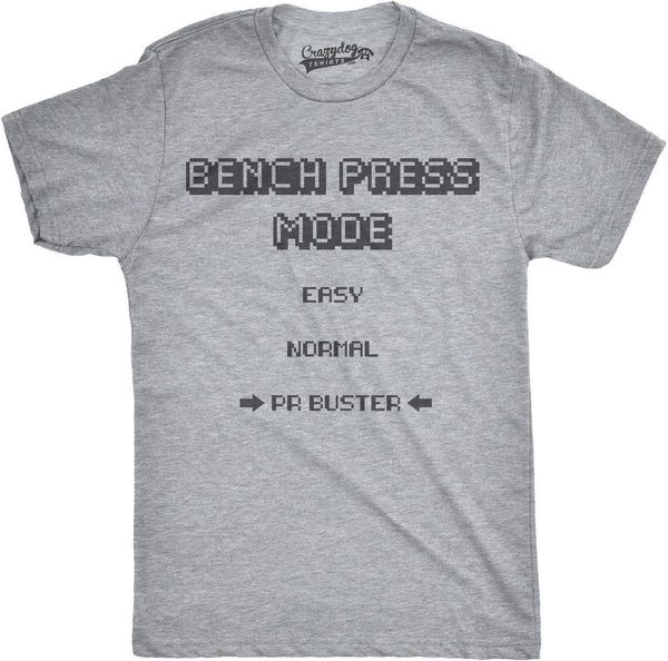 Mens Bench Press Mode Funny Lifting Weights Fitness Gymer T Shirt