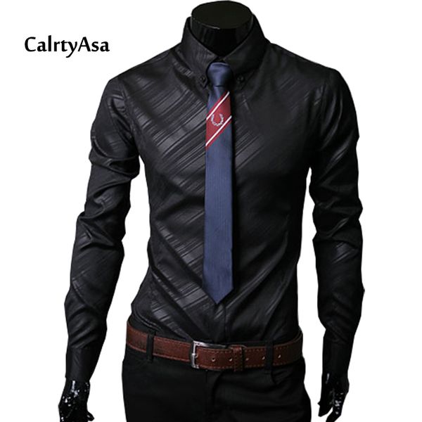 

men's striped dress shirt 2018 new fashion brand business male long sleeve shirt camisa masculina casual social shirts men 3xl, White;black