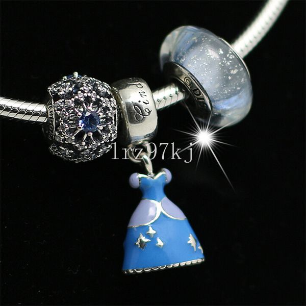 

3pcs/lots diy loose sets 925 sterling silver charms and murano glass bead fits european pandora jewelry charm bracelets- sets05, Black