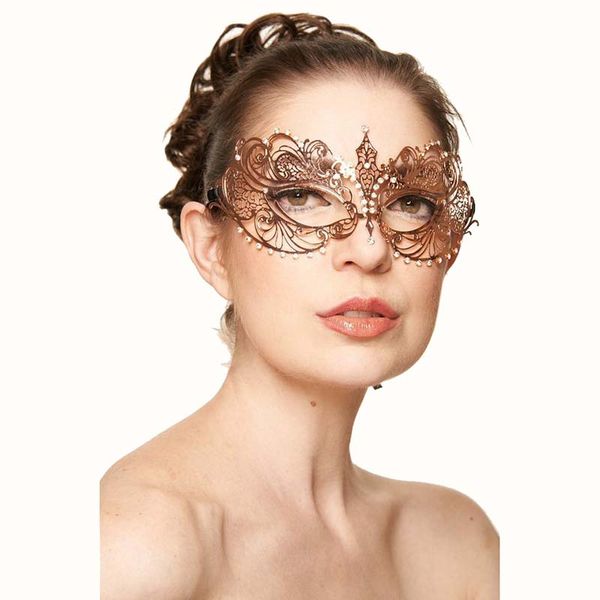 

elegant rose gold metal filigree venetian laser cut mardi gras masquerade mask mardi gras prom wedding party ball masks women
