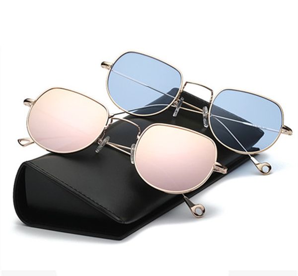 

2018 retro round sunglasses brand designer sun glasses for women and men alloy mirror sun glasses female summer style, White;black