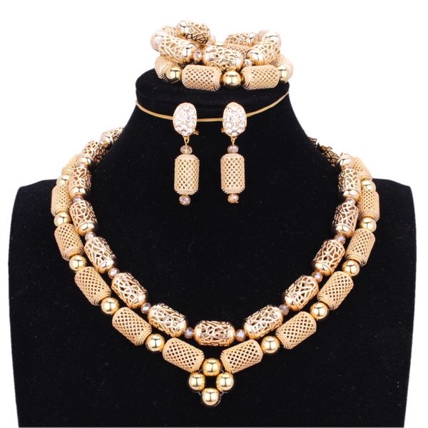 

4ujewelry gold african dubai jewelry sets for women in nigerian wedding sets 2 layers bridal jewelry 2018, Slivery;golden