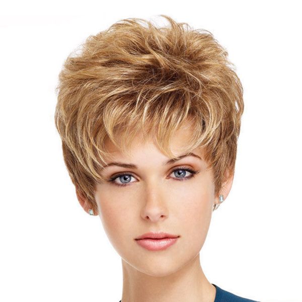 Women S Blonde Color Hair Replacement Wigs Short Hair Blonde Wig