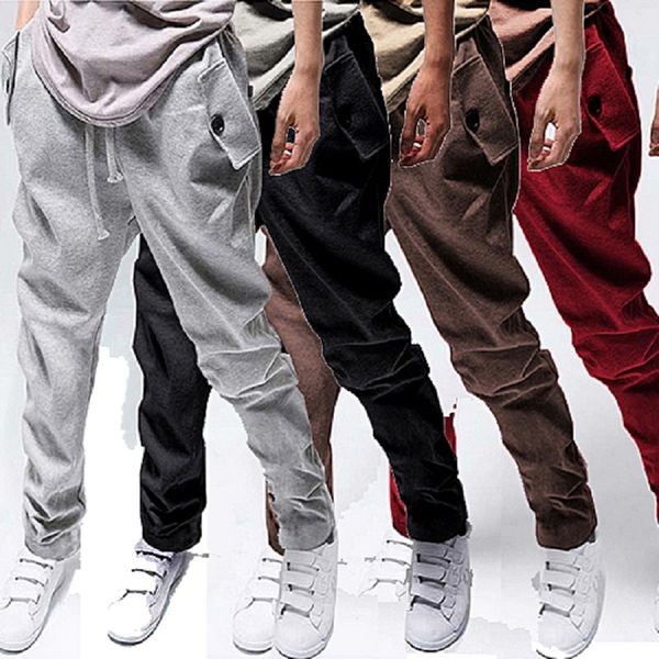 

zogaa spring korean fashion light grey spring men harlan pant, Black