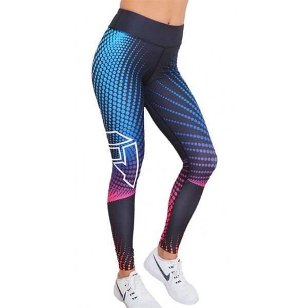 

new fashion 3d print fitness legging gradient color strip bodybuilding women's leggings sportswear female workout pants, Black