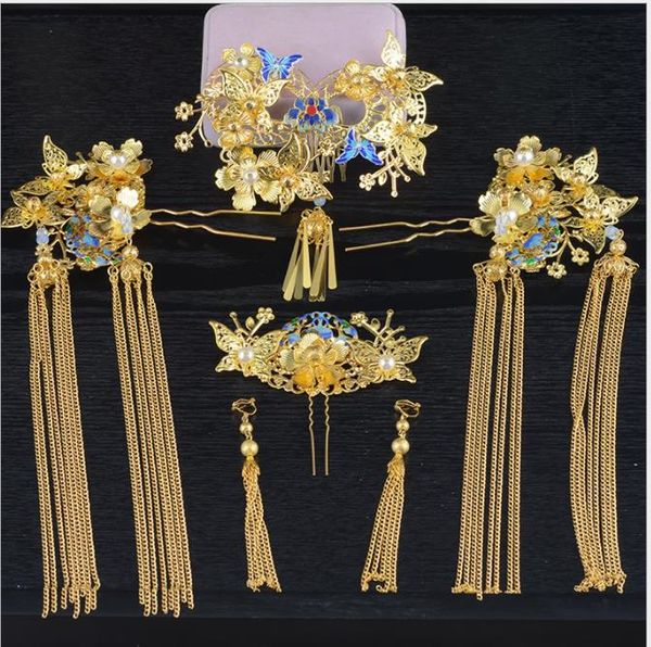 

bridal headwear, antique hairdressing set, p studio wedding pgraphy, crown brides, chinese wedding phoenix accessories accessories, Slivery;golden