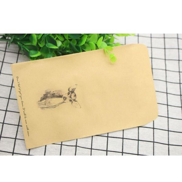 

fangnymph 10 pcs envelopes cute deer diy envelope retro kraft paper gift card school stationery supplier 8 style available