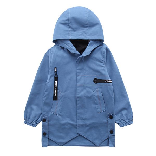 

voro beve 2018 new spring autumn baby boy casual jacket children pockets trench hooded boys clothing fashion outwear, Blue;gray